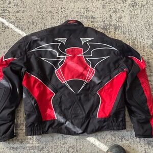 Hein Gericke Men's Padded Armored Motorcycle Jacket - Black and Red